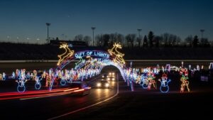 Gift of Lights holiday drive-through at New Hampshire Motor Speedway