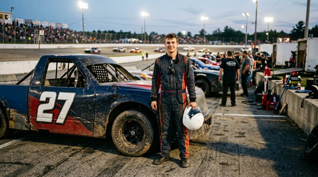 Beginner truck racing driver in New England