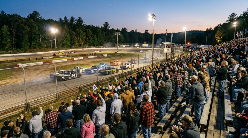 Fans watching New England truck race