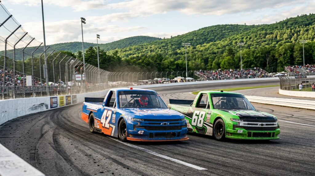 Truck racing at New Hampshire Motor Speedway during the regular-season finale